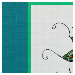 Blue Christmas Quail Stoff