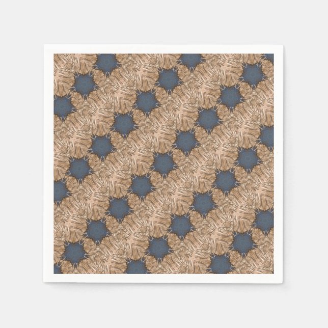 Blue Christmas Star Wicker Hintergrundmuster Serviette (Vorderseite)