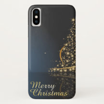 Blue Christmas Thema mit goldenem Weihnachtsbaum