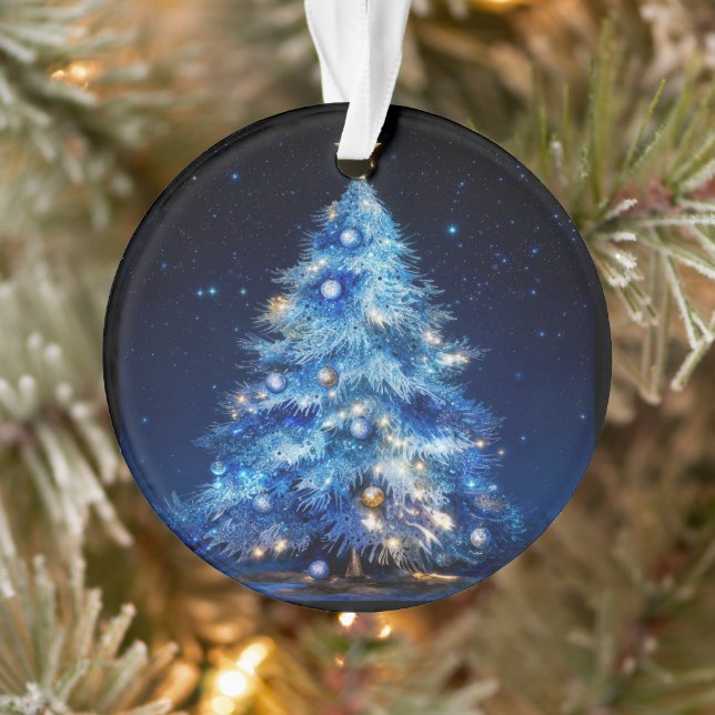 Blue Christmas Tree Acrylic Ornament (Arbre)