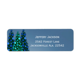 Blue Christmas Tree Address Labels