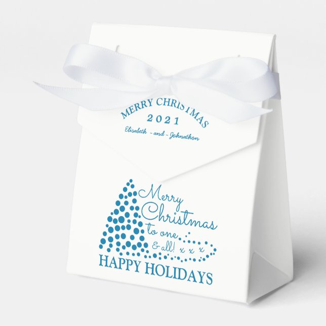 Blue Christmas Tree, Christmas Favor Box Geschenkschachtel (Vorderseite)