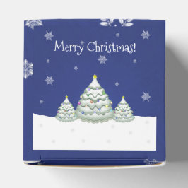Blue Christmas Tree Favor Box Geschenkschachtel