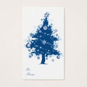 Blue Christmas Tree - Geschenk-Tag