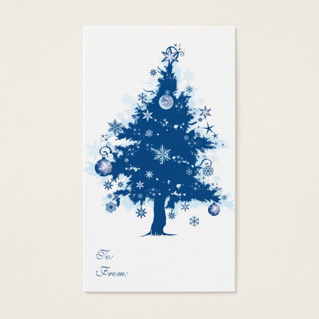 Blue Christmas Tree - Geschenk-Tag (Vorderseite)