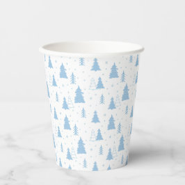 Blue Christmas Tree Pattern Pappbecher