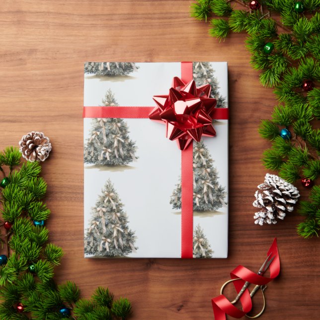 Blue Christmas Trees Geschenkpapier (Feiertagsgeschenk)