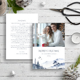 Blue Christmas Winter Annual Family Update Foto Feiertagskarte