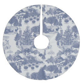 Blue Christmas Winter Wonderland Polyester Weihnachtsbaumdecke