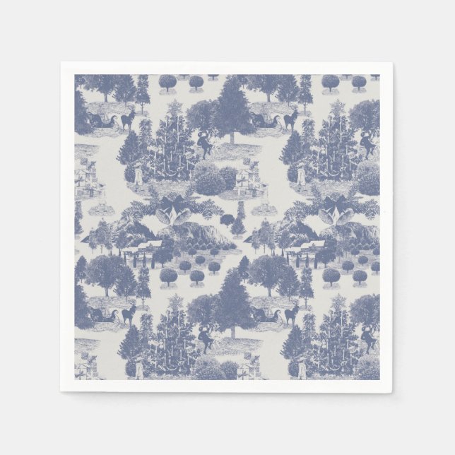 Blue Christmas Winter Wonderland Serviette (Vorderseite)
