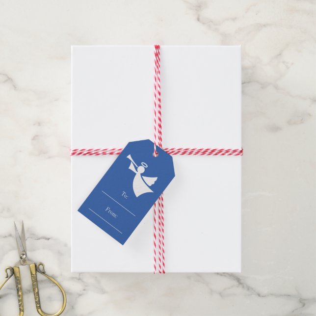 Blue Christmas zu und von Geschenketiketten mit St Geschenkanhänger (Mit Garn)