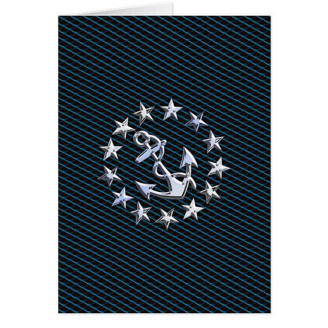 Blue Chrome like Yacht Flag Automotive Grille (Vorne)