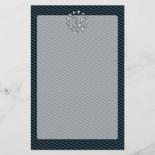 Blue Chrome like Yacht Flag Automotive Grille Briefpapier