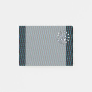 Blue Chrome like Yacht Flag Automotive Grille Post-it Klebezettel