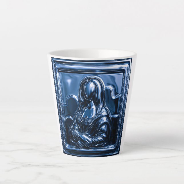 Blue Chrome Mona Relief Milchtasse (Vorderseite)