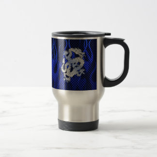 Blue Chrome wie Dragon Carbon Fibre Style Reisebecher