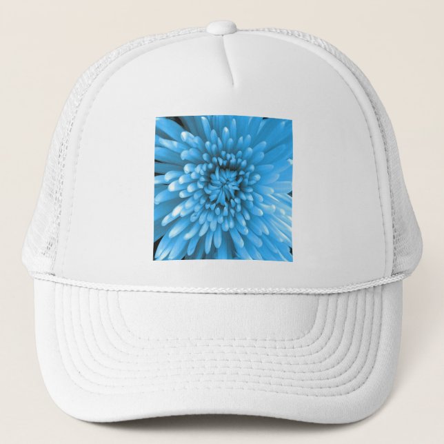 Blue Chrysanthemum Truckerkappe (Vorderseite)