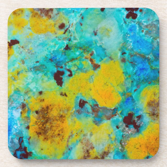 Blue Chrysocolla Jasper Getränkeuntersetzer (Vorderseite)