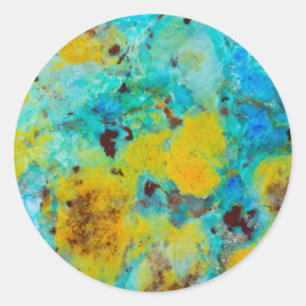 Blue Chrysocolla Jasper Runder Aufkleber