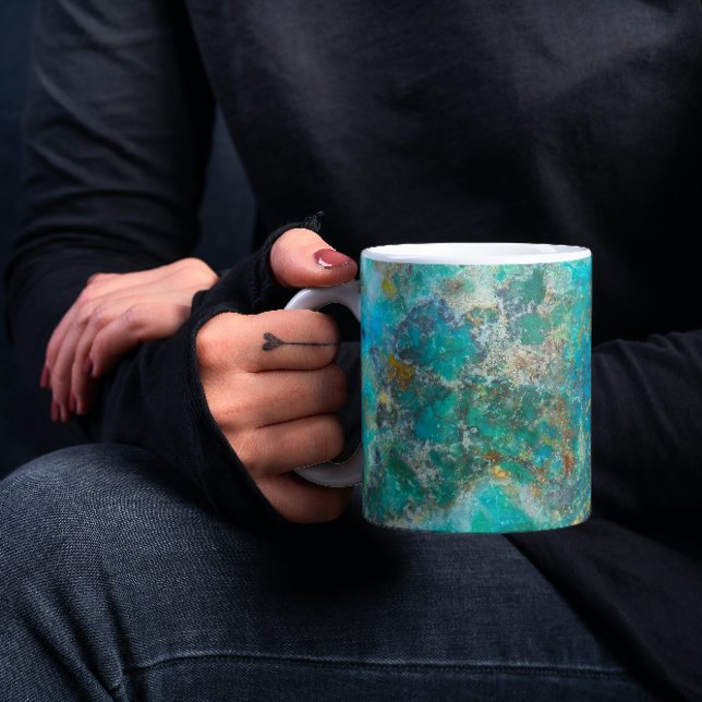 Blue Chrysocolla Mineral Stone Kaffeetasse (In Situ Held)