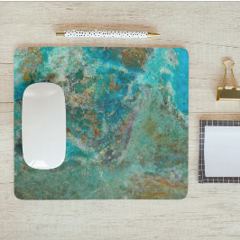 Blue Chrysocolla Mineral Stone Mousepad