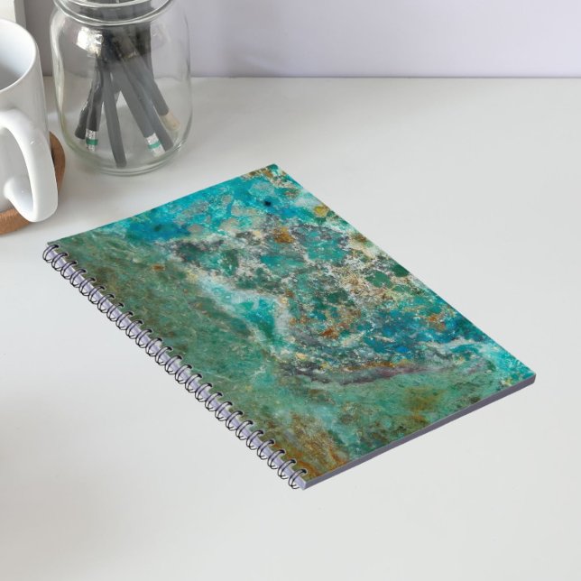 Blue Chrysocolla Mineral Stone Notizblock (In Situ)