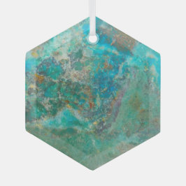 Blue Chrysocolla Mineral Stone Ornament Aus Glas