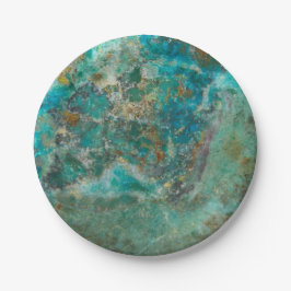 Blue Chrysocolla Mineral Stone Pappteller