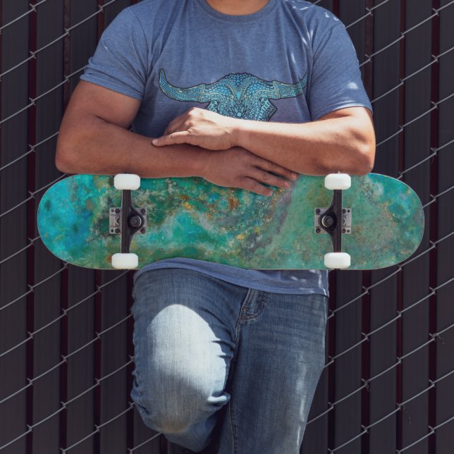 Blue Chrysocolla Mineral Stone Skateboard (Außenbereich 3)