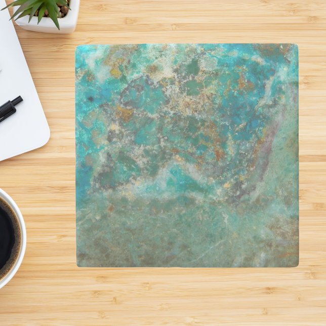 Blue Chrysocolla Mineral Stone Steinuntersetzer (In Situ)