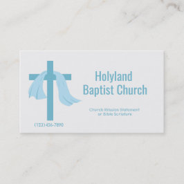 Blue Church Cross Thorn Crown Business Cards Visitenkarte