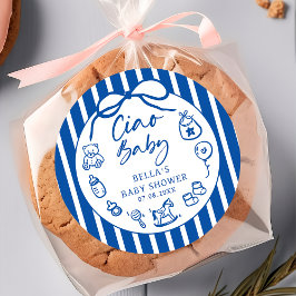 Blue Ciao Baby Italienische Babydusche Aufkleber