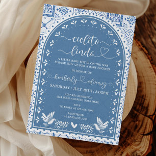 Blue Cielito Lindo Baby Shower Einladungskarte