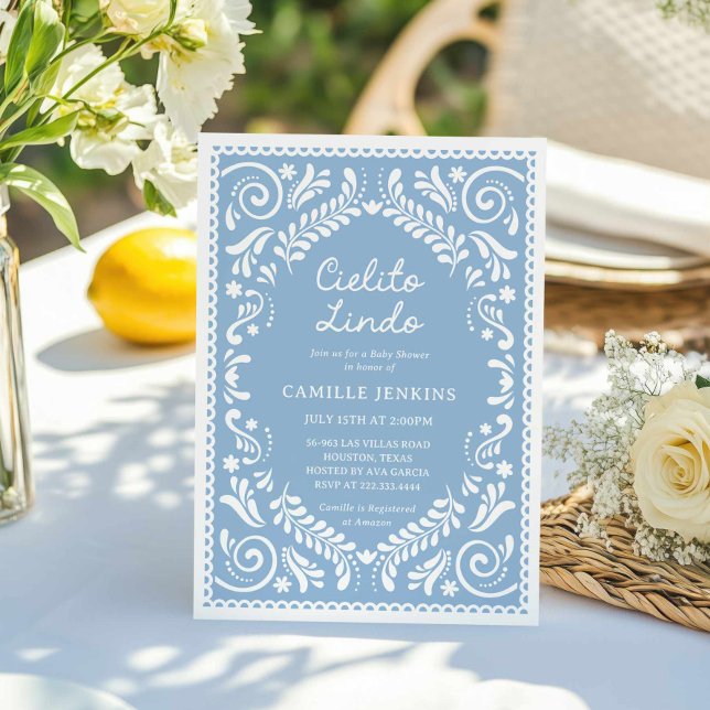 Blue Cielito Lindo Boy Baby Dusche Einladung (Blue Cielito Lindo Boy Baby Shower Invitation)