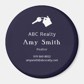 Blue Circle Business Card Magnet