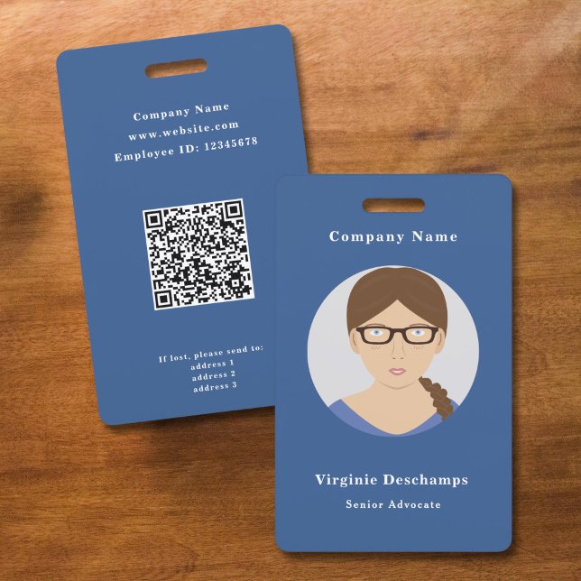 Blue Circle Foto Employee Abzeichen Ausweis (Blue Circle Photo Employee Badge)