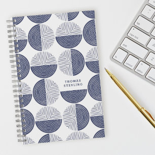 Blue Circle Geometric Muster Spiral Notebook Notizbuch