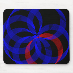Blue Circle Red Accent Mouse Pad Mousepad