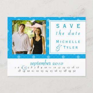 Blue Circle Save the Date Card Ankündigungspostkarte