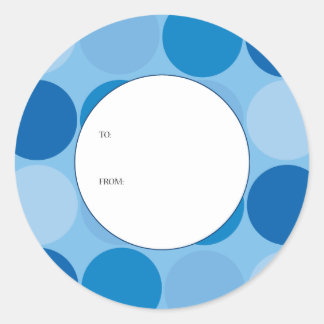 Blue Circles-Gift-Tag Runder Aufkleber