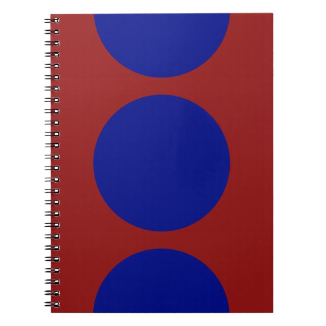 Blue Circles on Red Notebook Notizblock (Vorderseite)