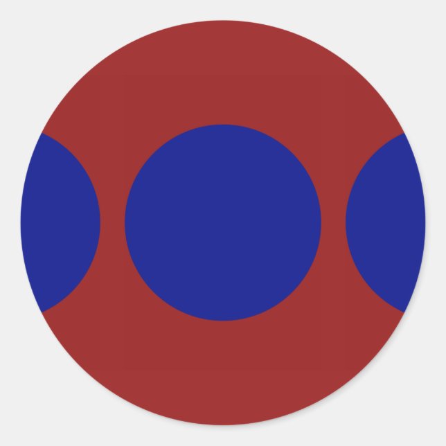 Blue Circles on Red Sticker (Vorderseite)