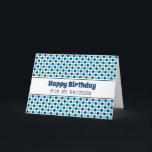 Blue Circles Retro Brother Geburtstag Karte<br><div class="desc">Geburtstagskarte für den Bruder mit lustigen blauen Kreisen Retromuster und nachdenklichem Vers.</div>