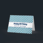 Blue Circles Retro Brother Geburtstag Karte<br><div class="desc">Geburtstagskarte für den Bruder mit lustigen blauen Kreisen Retromuster und nachdenklichem Vers.</div>