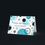 Blue Circles Retro Friend Birthday Karte<br><div class="desc">Birthday card for friend with fun blue and black circles retro pattern and thoughtful verse.</div>