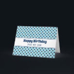Blue Circles Retro Son Birthday Karte<br><div class="desc">Geburtstagskarte für den Sohn mit lustigen blauen Kreisen Retromuster und nachdenklichem Vers.</div>
