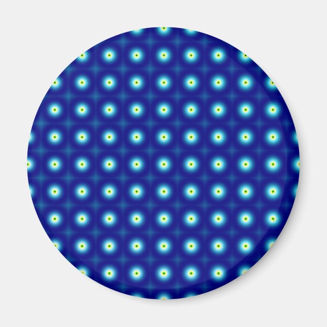 Blue Circles Round Magnet (Vorne)