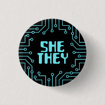 Blue Circuit Board Sie/Sie Pronouns