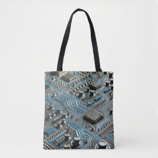 Blue Circuit Board Tasche