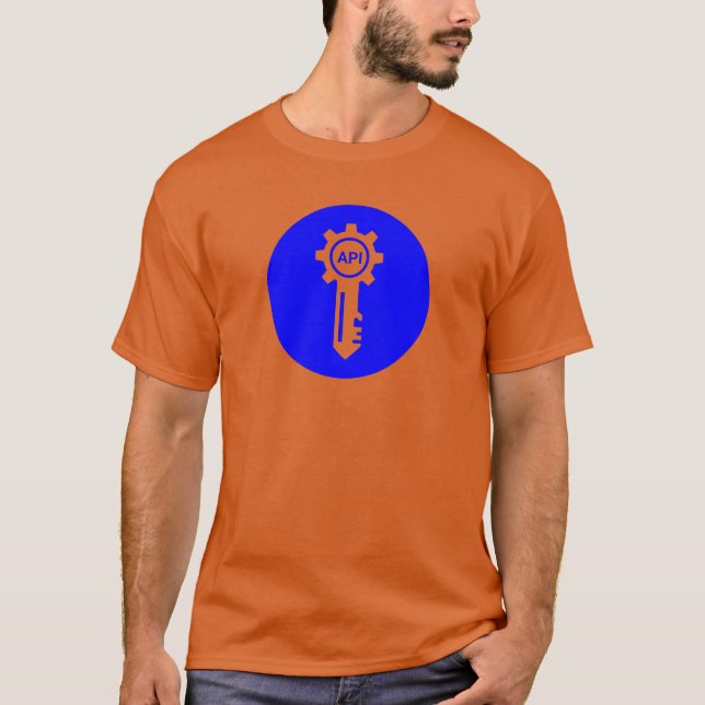Blue Circular API Key Icon T-Shirt (Vorderseite)
